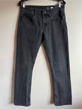 Volcom Vorta Slim Straight Jeans Black Denim Size 30 Skate Streetwear